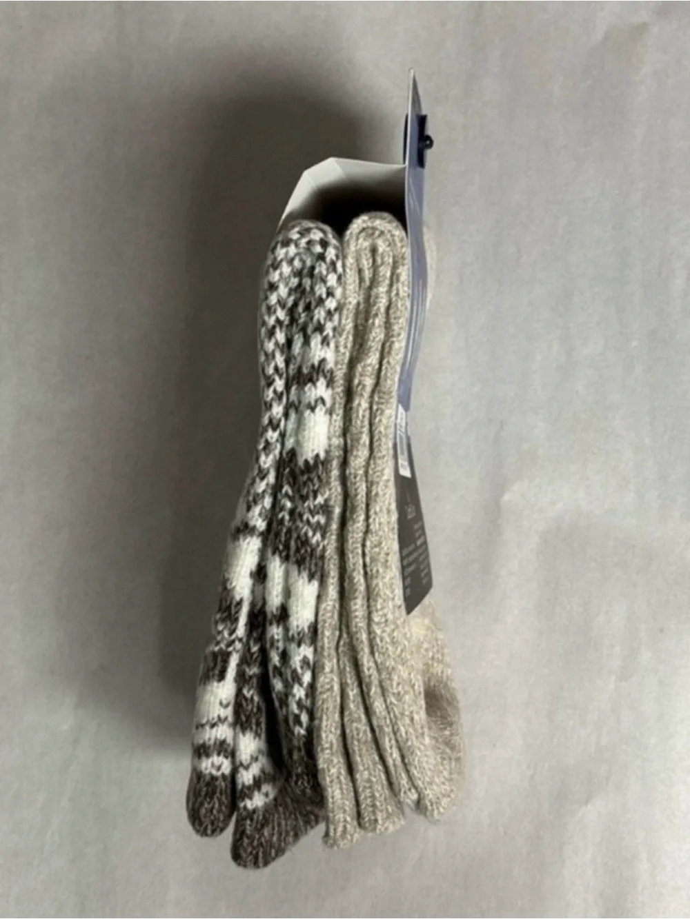 New Cuddl Duds Socks Women’s 2 Pair Brown & White Soft Leg Layering Crew Casual